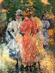 Junge Frauen beim Plaudern, ca. 1892