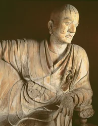 Figur eines Lohan, Yuan-Dynastie (1260-1368) (Holz)