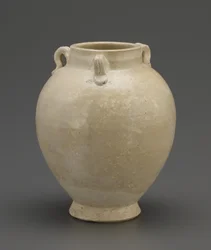 Krug mit drei Schlaufen, Provinz Hebei oder Henan, Sui- oder Tang-Dynastie