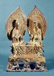 Die Buddhas Prabhutaratna und Shakyamuni, aus der Provinz Hebei, Nördliche Wei-Dynastie, 518 n. Chr.