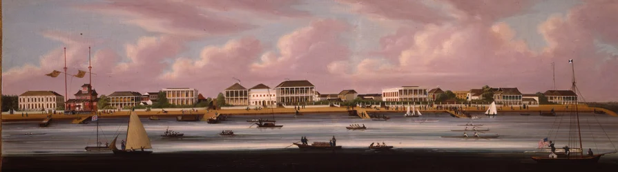 Die Shanghai-Regatta mit Blick auf den Bund, ca. 1850