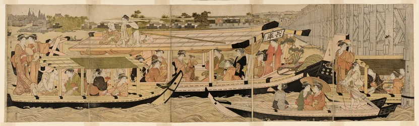 Vergnügungsboote auf dem Sumida-Fluss