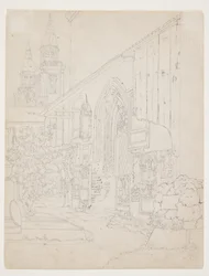 Blick auf einen Kirchhof