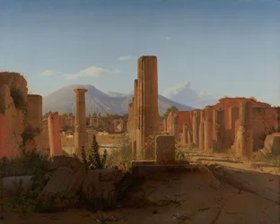 Das Forum, Pompeji, mit Vesuv im Hintergrund