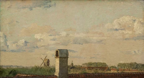 Blick aus einem Fenster in Toldbodvej in Richtung Zitadelle in Kopenhagen, um 1833
