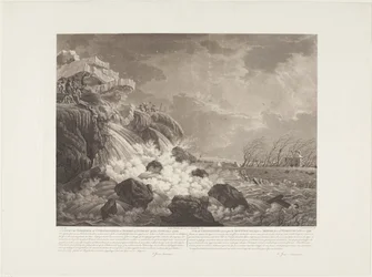 Ansicht des Deichbruchs und der Überschwemmung bei Bemmel bei Nimwegen am 21. Februar 1799