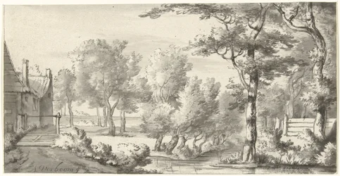 Landschaft mit Bauernhof