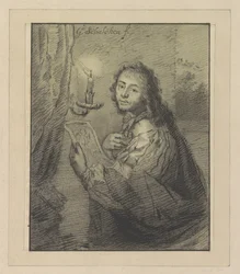 Porträt von Godfried Schalcken bei Kerzenlicht