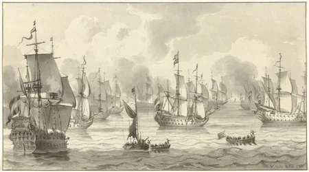 Meeresansicht mit Kriegsflotte