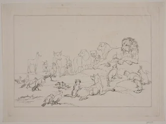 Versammlung der Tiere. Illustration zu "Reineke Fuchs"