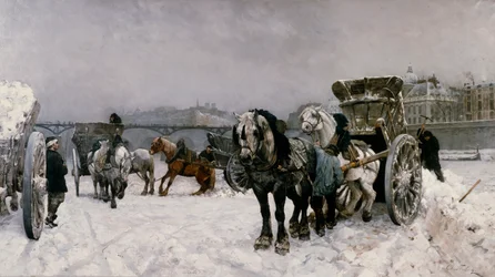 Schneetreiben an der Seine