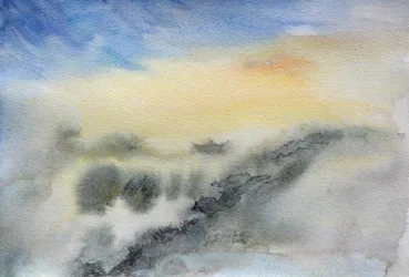 Temple in the Clouds, 2015 (Aquarell auf Papier)