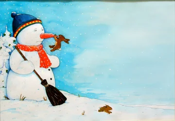 Schneemann mit kleinem Kaninchen, 2012