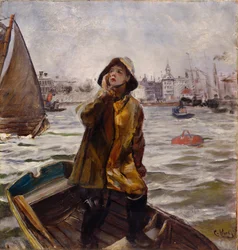Pilotjunge in der Bucht von Bergen
