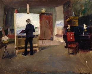Der Maler Nils Hansteen im Atelier