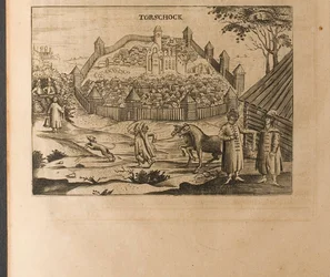 Torschok, Illustration aus „Reisen zum Großfürsten von Moskau und zum König von Persien“ von Adam Ole