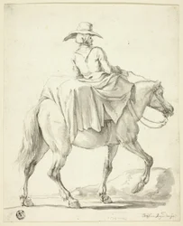 Marktfrau zu Pferd