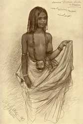 Bishari-Mädchen, Assuan, Ägypten, 1898
