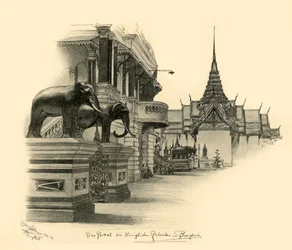Eingang zum Königspalast in Bangkok, Siam, 1898