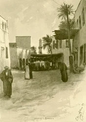 Straße in Assuan, Ägypten, 1898