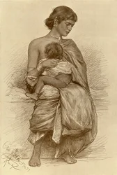 Junge Mutter, Kandy, Ceylon, 1898