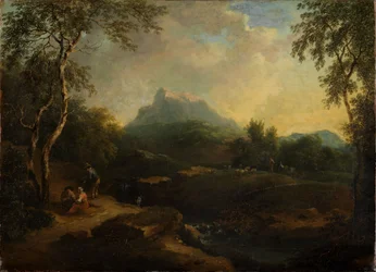Bergige Landschaft mit Bach