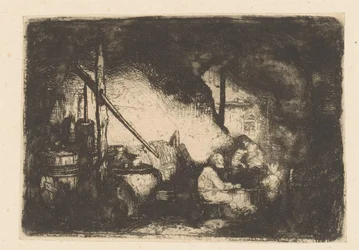 Drei Figuren am Tisch