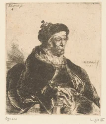 Sitzende alte Frau
