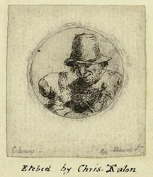 Medaille von Mann und jungem Mädchen mit Puppe