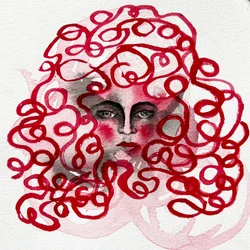 Porträt mit roten Locken
