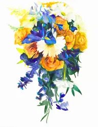 Lebendiger Blumenkaskade
