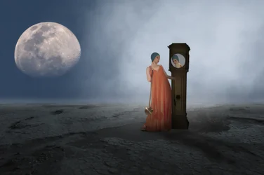 Frau Mond Uhr Spiegelung