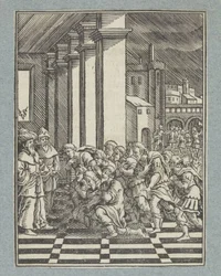 Josefs Brüder knien vor ihm in Ägypten