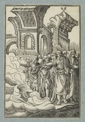 Moses teilt das Wasser mit seinem Stab