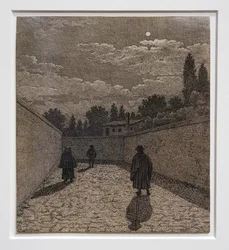 Mondlicht auf der Straße, Illustration für Linearperspektive, Tafel IV 1838-40