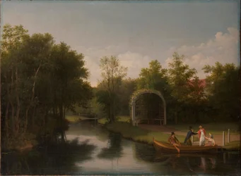 Laube im Park des Sanderumgård Herrenhauses