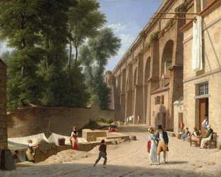 Die Landschaft unter dem Aquädukt in Arcueil bei Paris