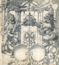 Kartoon für ein Buntglasfenster