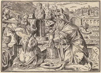 Christus erzählt seinen Jüngern vom Jüngsten Gericht