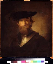 Alter Soldat mit schwarzem Barett