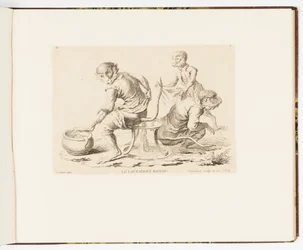 Tafel 8, Die verabreichte Einlauf (Le Lavement Rendu), Singeries ou différentes actions de la vie humaine représentées par des singes