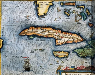 Karte des Karibischen Meeres von Christophe Plantin