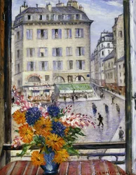 Herbststrauß; Blick aus einem Pariser Fenster