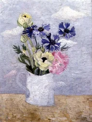 Blumen in einem weißen Becher