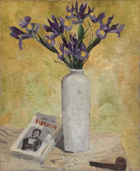 Iris in einer hohen Vase