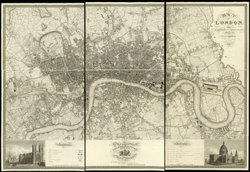 Karte von London, aus einer tatsächlichen Vermessung in den Jahren 1824