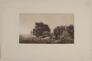 Landschaft mit Mühle