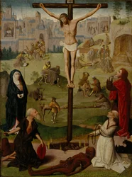 Die Kreuzigung mit St. Hieronymus und St. Dominikus und Szenen aus der Passion