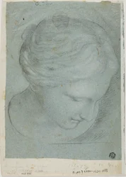 Skulptierter Frauenkopf