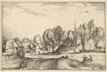 Straße in ein Dorf, Platte 19 aus Regiunculae et Villae Aliquot Ducatus Brabantiae, ca. 1610